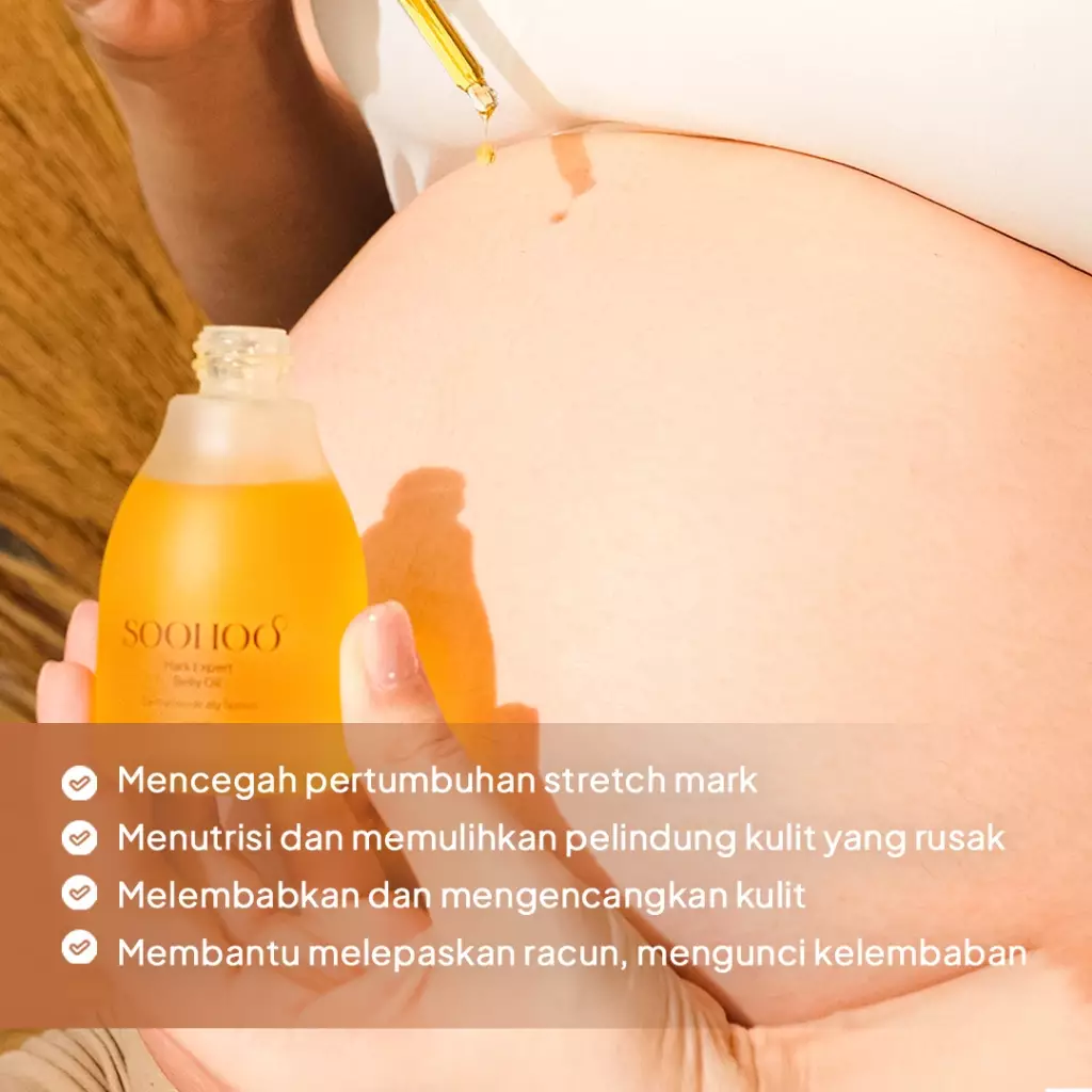 Soohoo Vegan Truffle Mark Expert Belly Oil - Minyak Penghilang Stretch Mark Ibu Hamil dan Menyusui