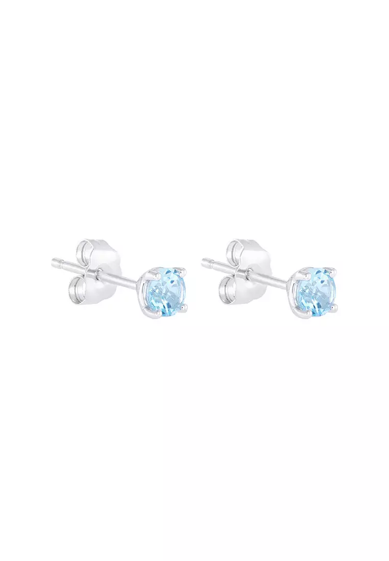 HABIB Blue Topaz Gemstone Stud Earrings