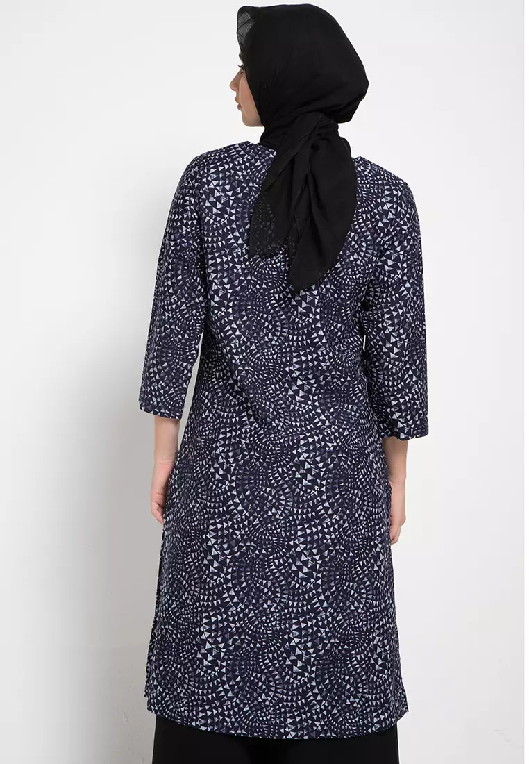 Daisy Tunic In Navy Print