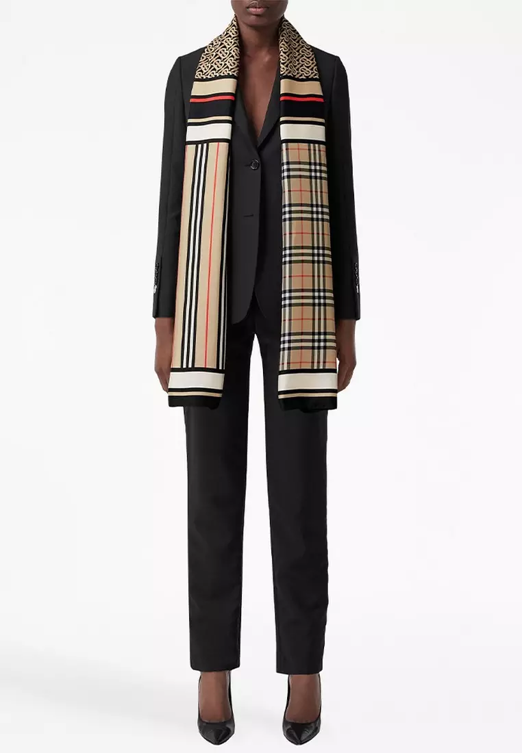Burberry archive print silk scarf store