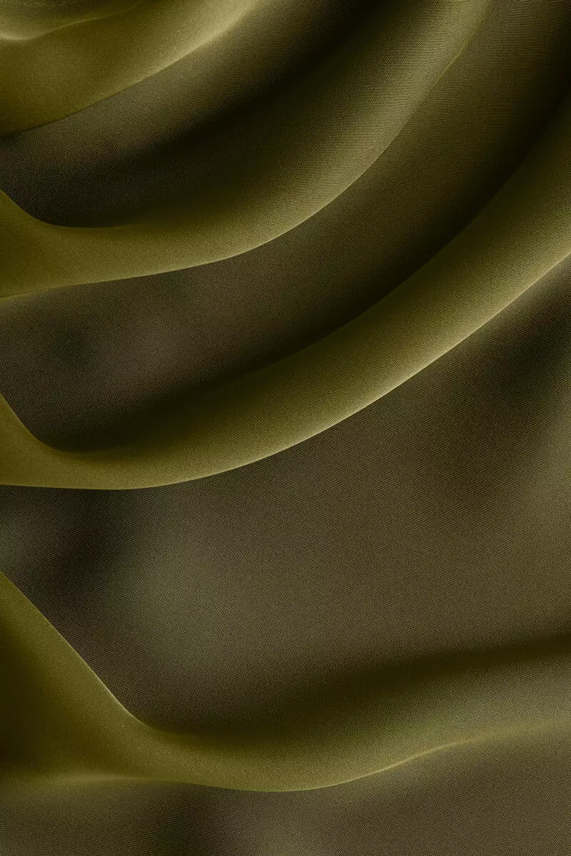 Shawl-detail satin blouse