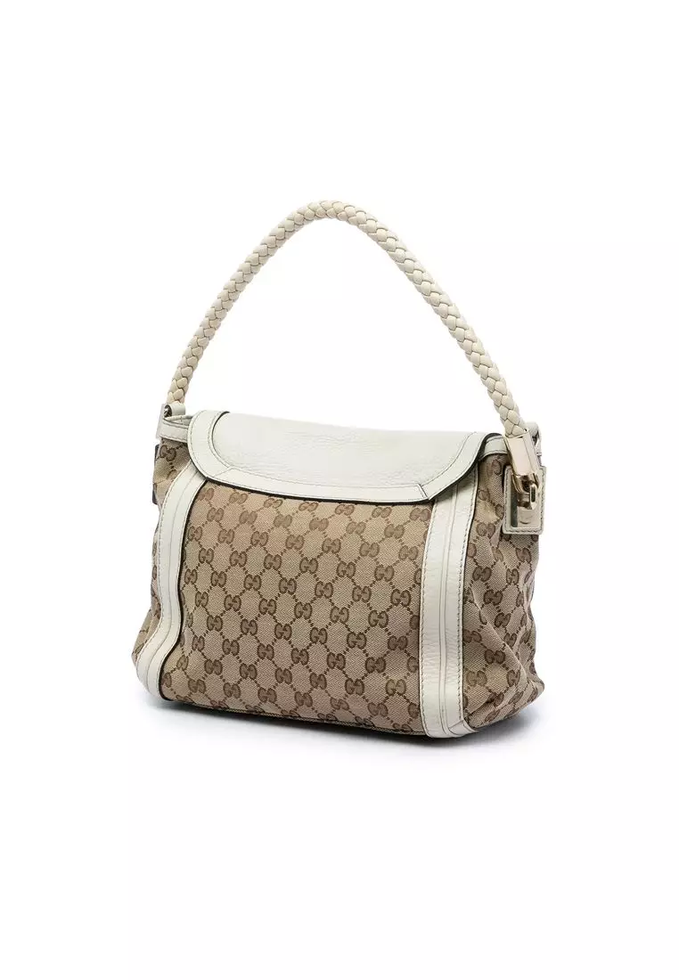 Pre-Loved Gucci Gg Canvas Bella Flap Satchel