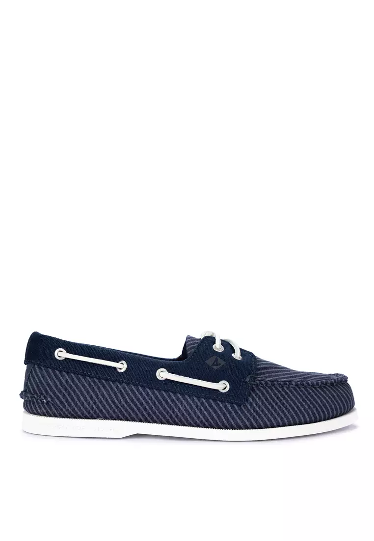 Navy sale sperry sneakers