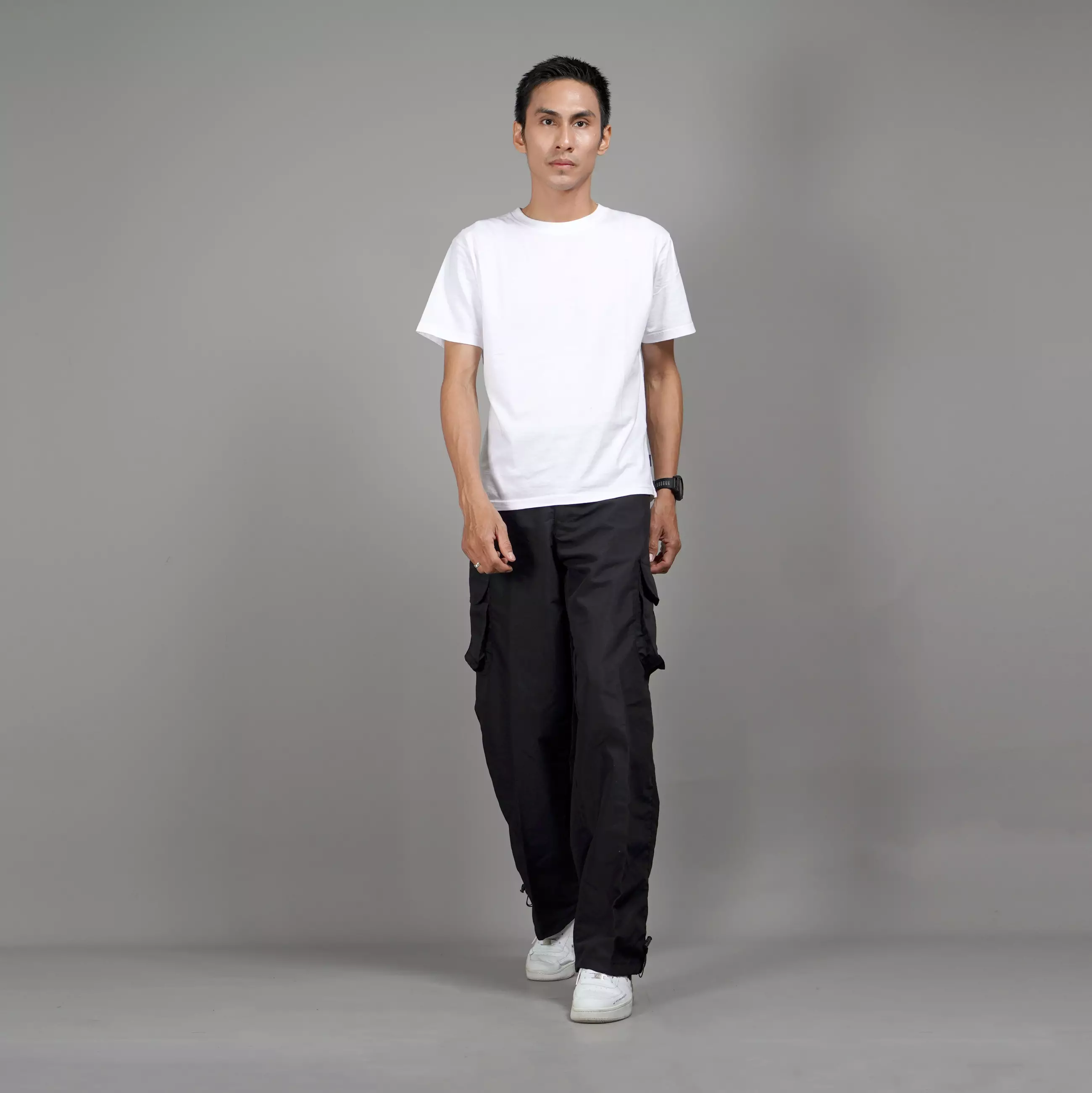 REAGAN Celana Cargo Pants Pria Celana Kargo Pria - HITAM