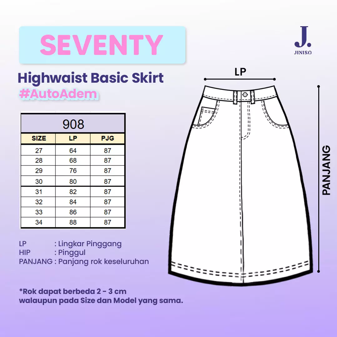Highwaist Rok Ashley Jeans Panjang 908 SEVENTY
