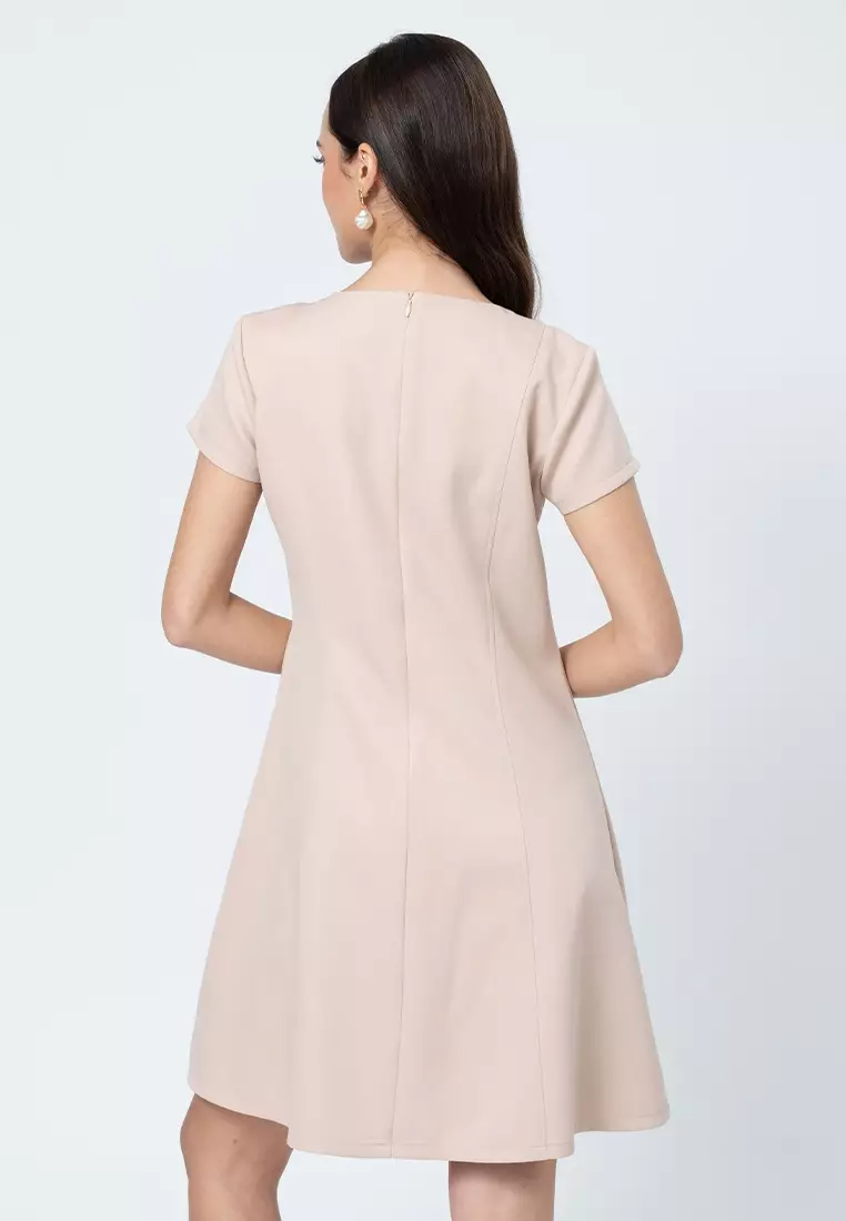 Mirren A-line Dress With V Cut