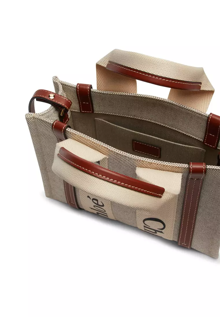 Small Woody Tote Bag White Brown CHC22AS397I2690U