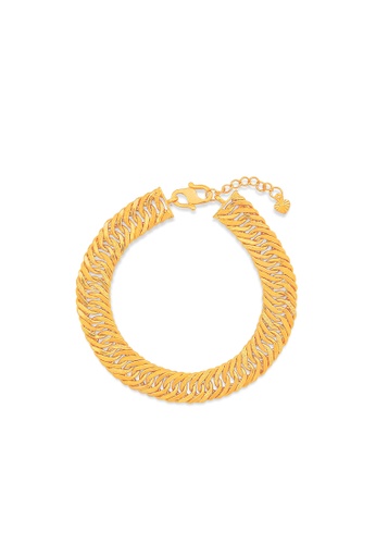MJ Jewellery gold MJ Jewellery 375 Hollow Double Centipede Chain Bracelet T025 (L Size) BCCEDACCFD0088GS_1