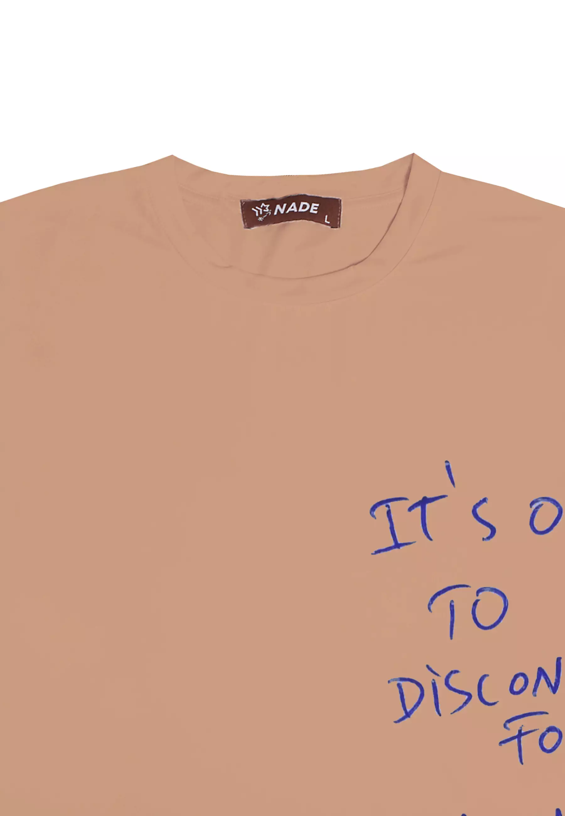 NTD04 kaos anti kusut drifit spandex tangan pendek lightweight its ok to disconnect nade khaki