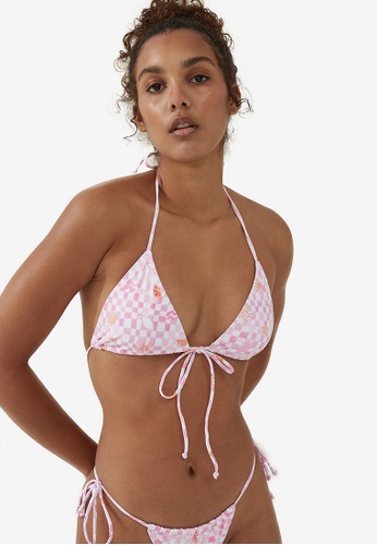 Cotton On Body pink Slider Triangle Bikini Top 8860DUS1C35956GS_1
