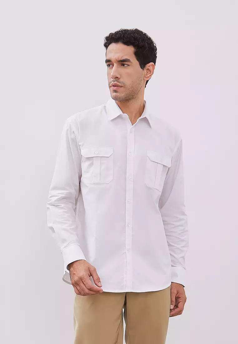 Jobb Adencliff Kemeja Pria Lengan Panjang Regular Fit Putih