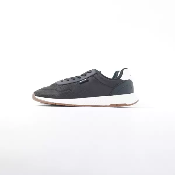 Sepatu HUGO BOSS TITANIUM RUNN BLACK SNEAKER 100% ORIGINAL