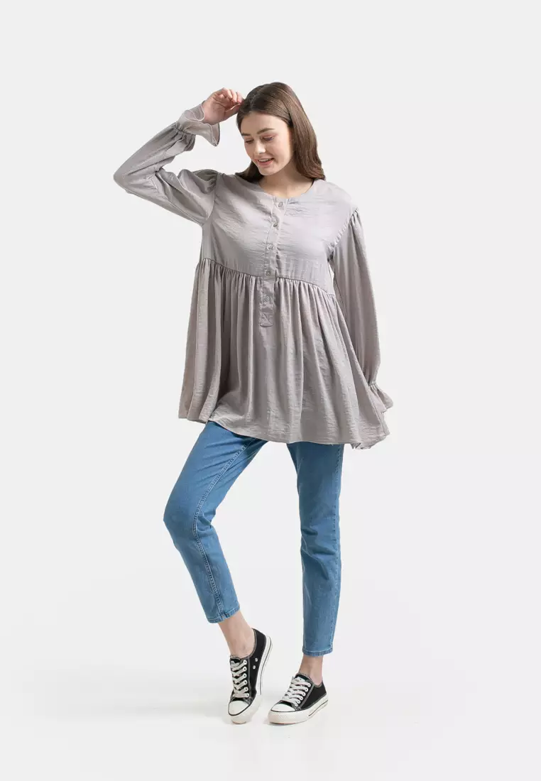 Qirani Blouse Light Grey