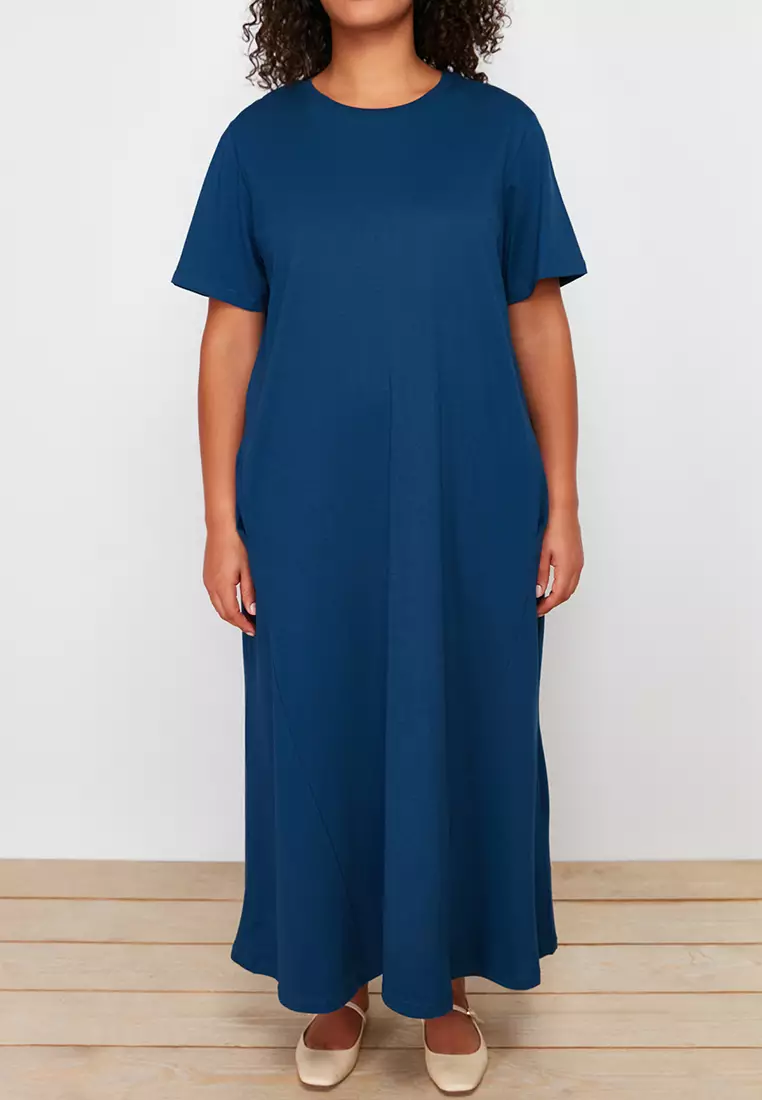 Plus Size Cotton Midi T-Shirt Dress