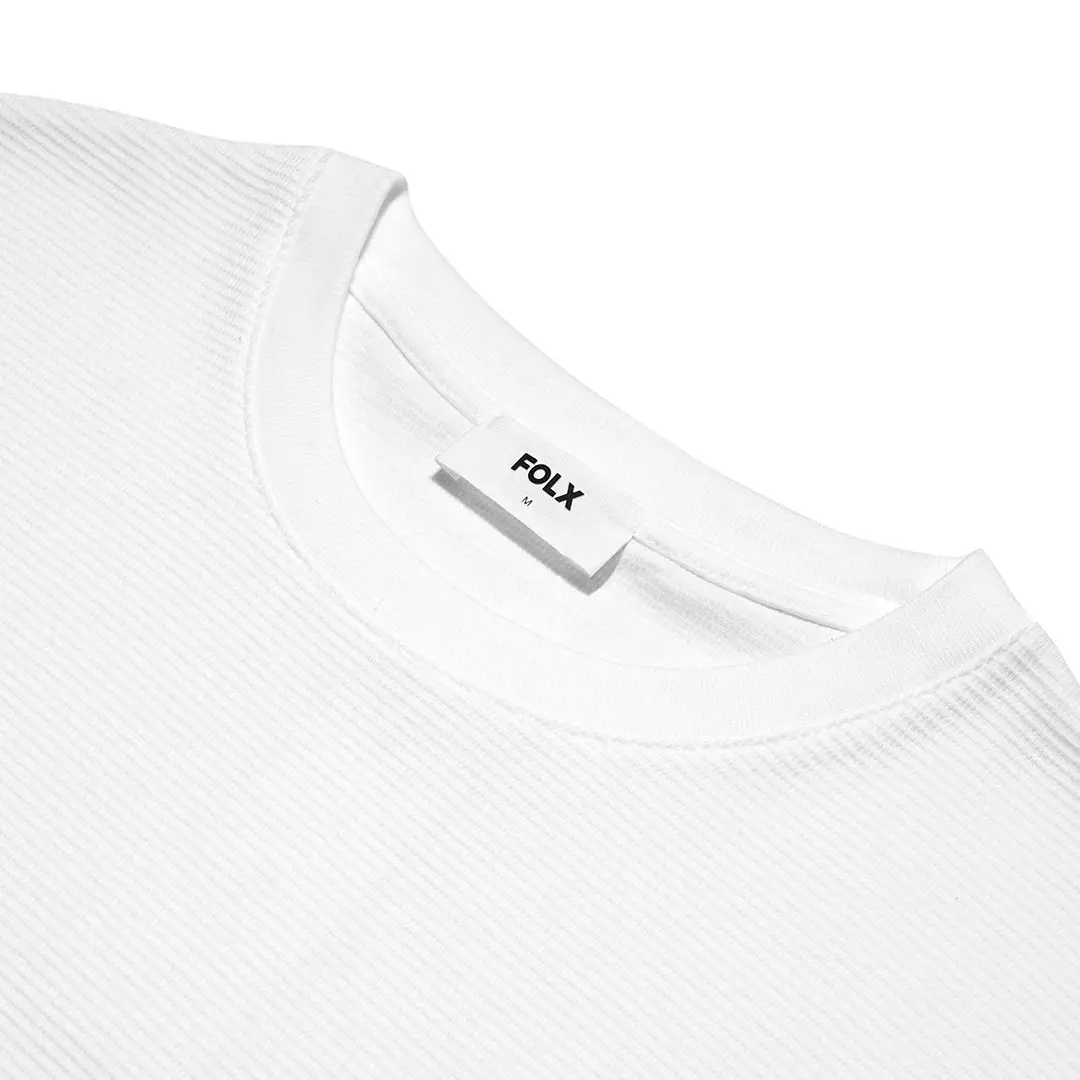 Solid Square Texture T-Shirt White