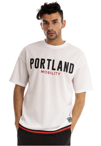 RYZ white RYZ Portland Basketball Mesh White T-Shirt. 77C7CAAF0DFB86GS_1