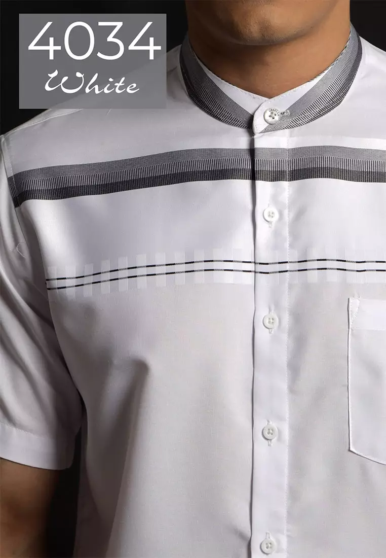 Casella Baju Koko Pria Lengan Pendek Exclusive Premium Harun 4034 White