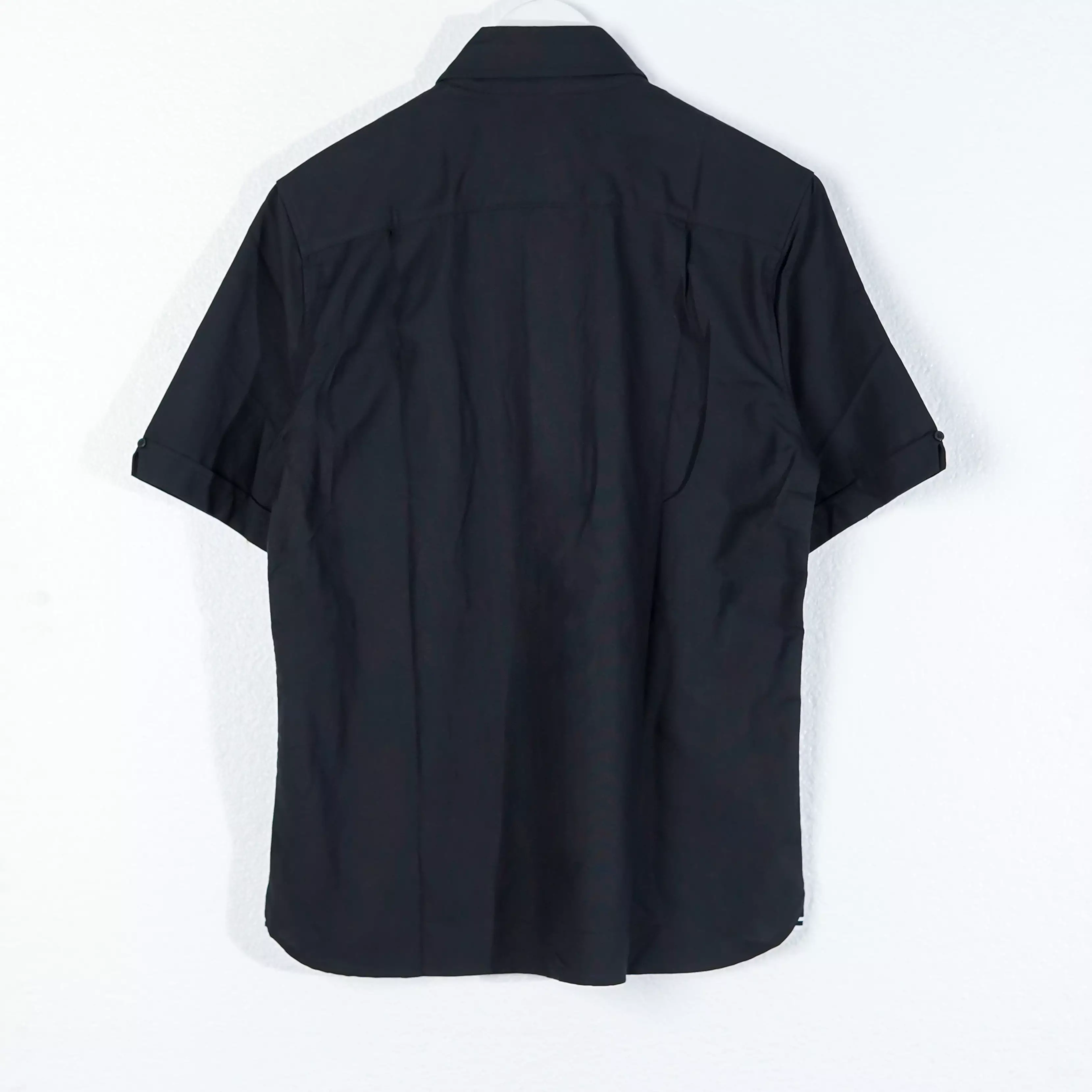 Kemeja FRED PERRY LOGO POCKET WHITE BLACK SHIRT 100% ORIGINAL