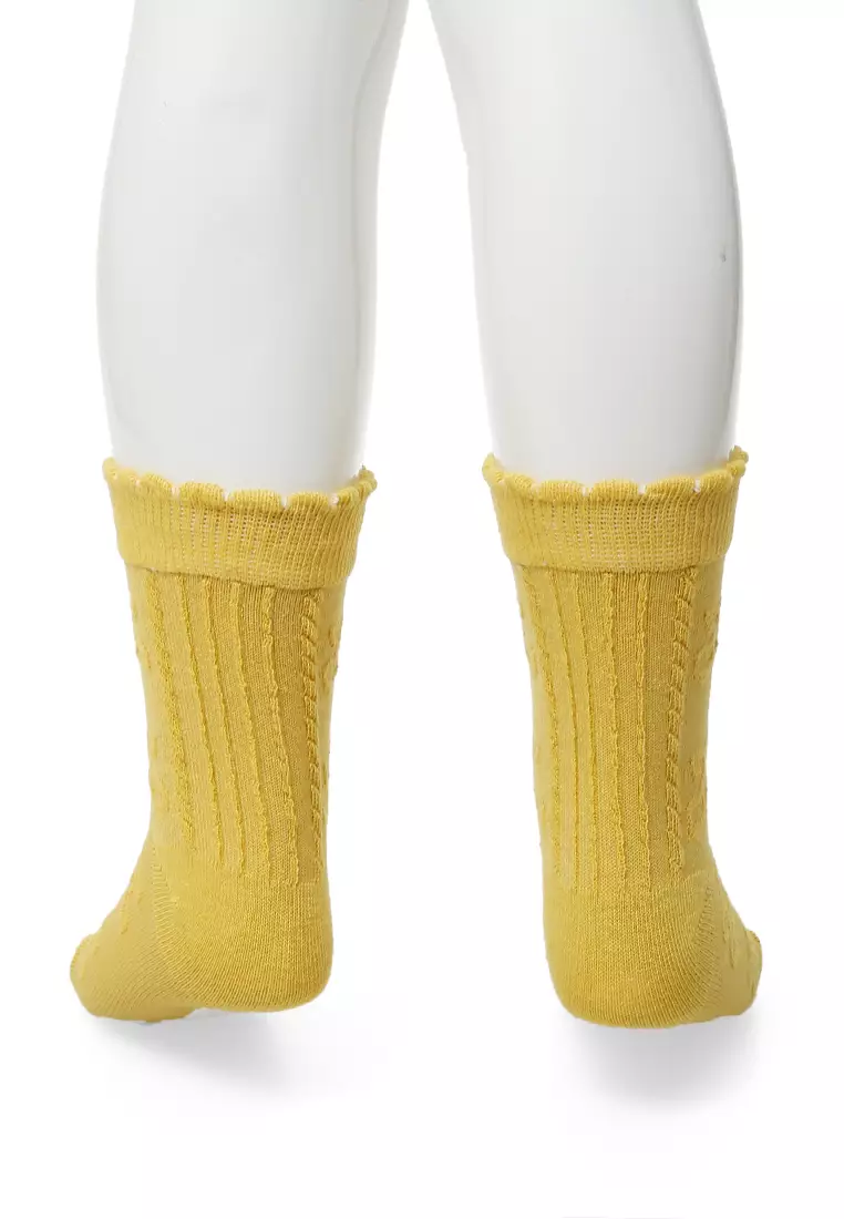 Candie Kaos Kaki Anak Wanita Motif Cherry Children's Socks Comportable Material Cotton ORIGINAL - Yellow