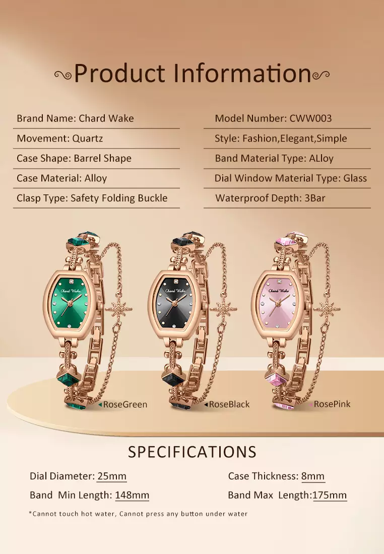 Jam Tangan Wanita Original Korea Gelang Fashion Original Jam Tangan Cewek Anti Air rosegreen