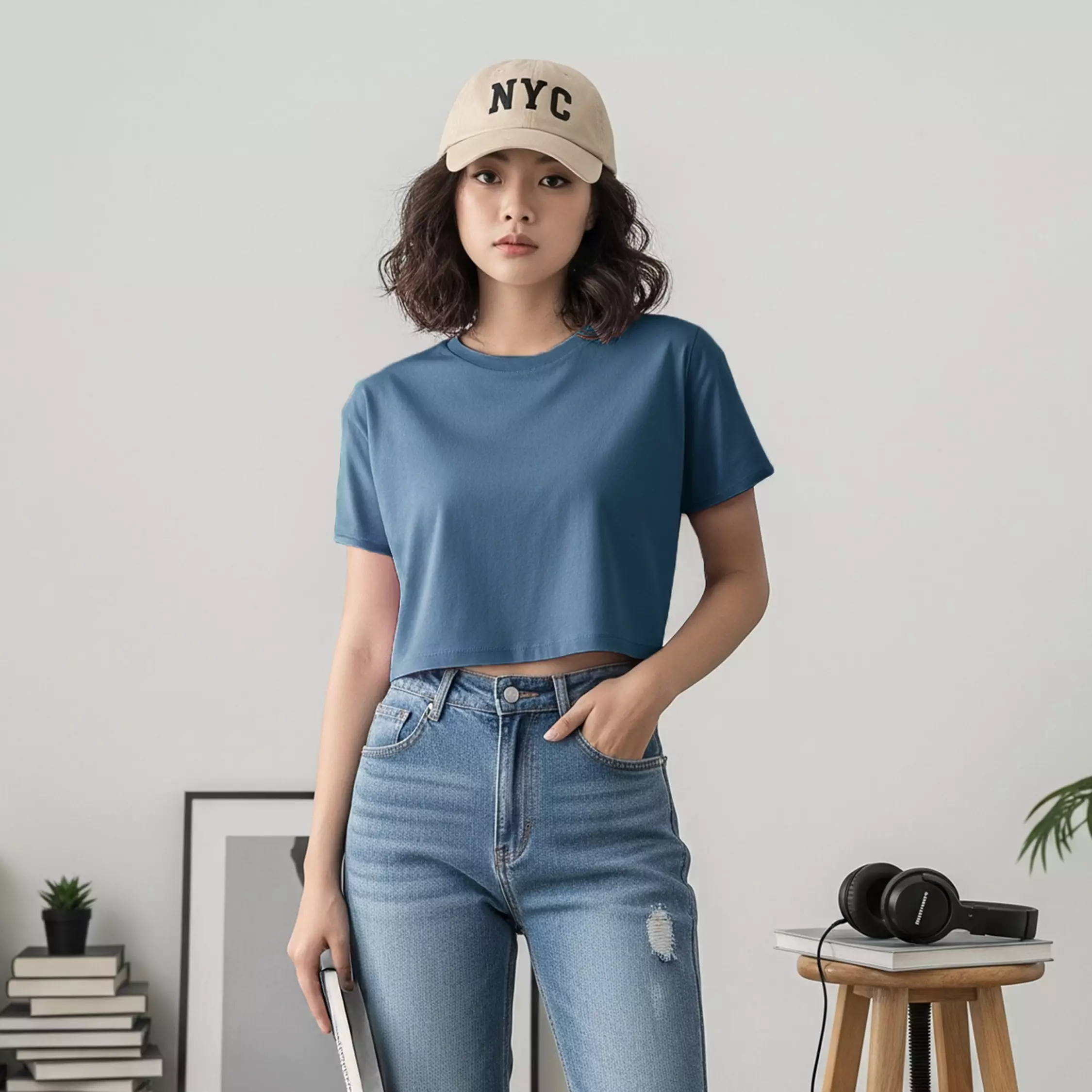 Kale VIONA ATLANTIC SEA / Atasan Crop Wanita / Kaos Wanita / Baju Cewek