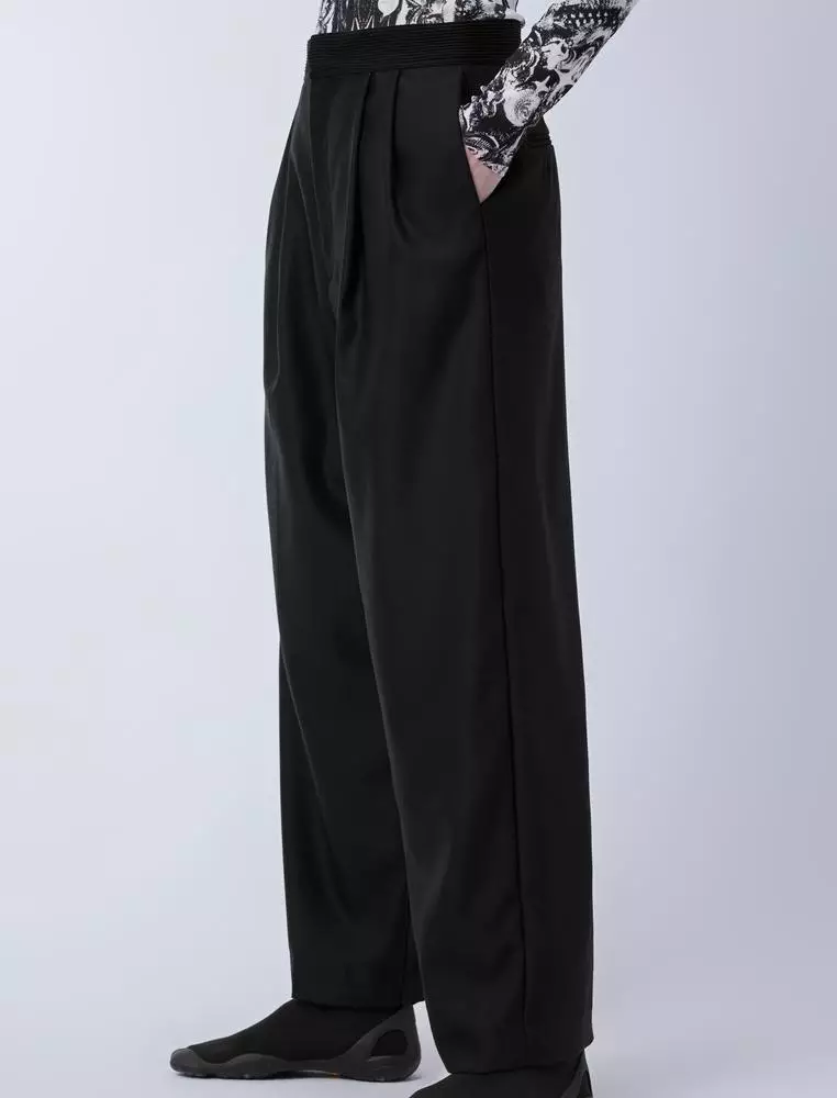 Wool Loose Fit Long Pants