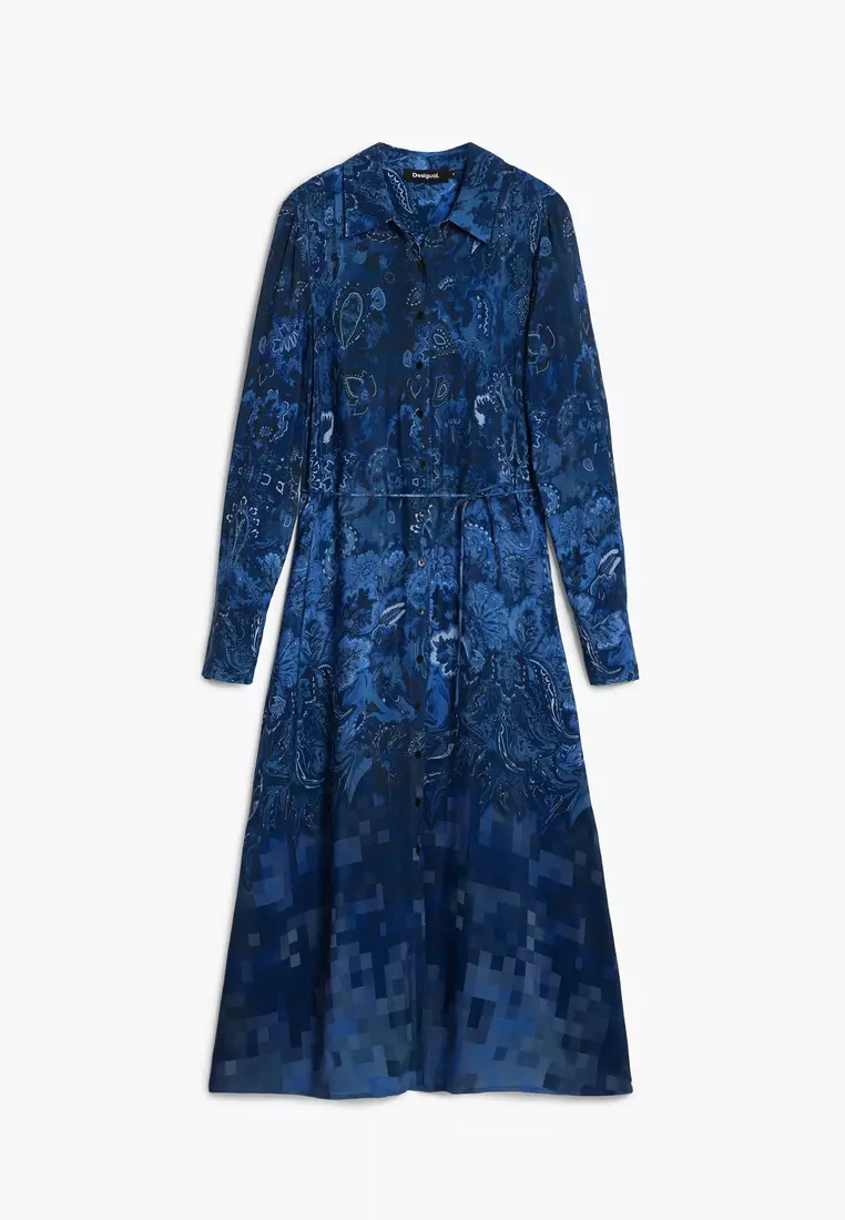 Paisley shirt dress