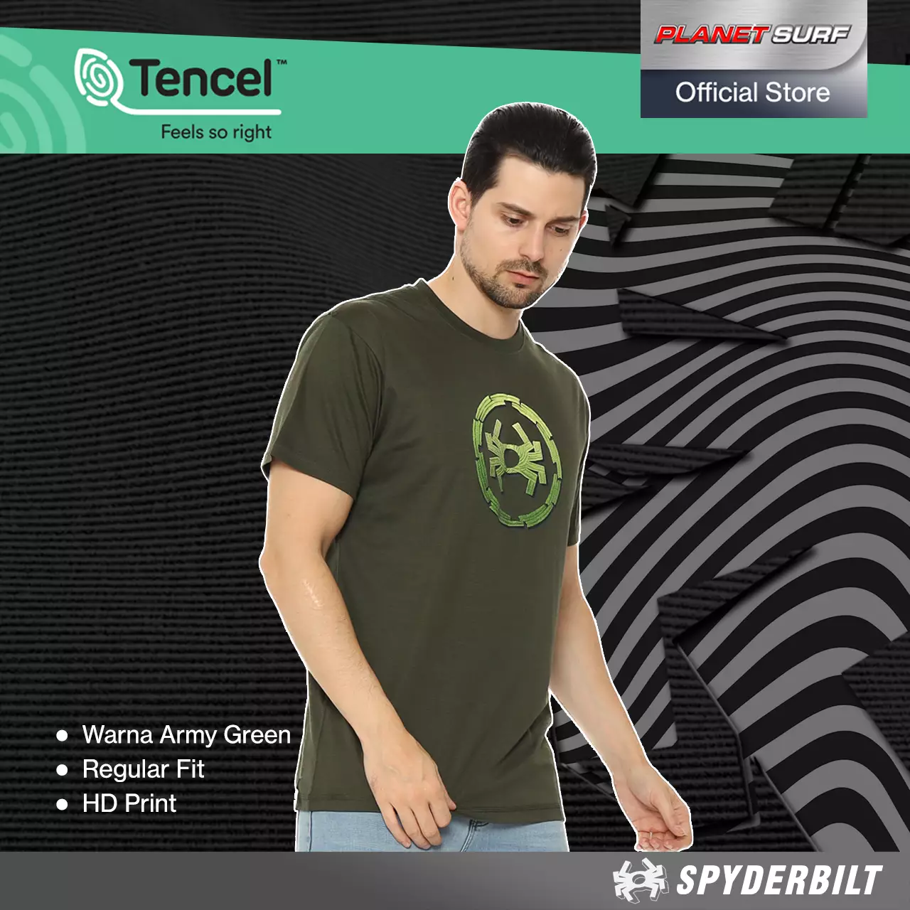 Spyderbilt Kaos Lengan Pendek Pria Blatt Tencel Men Tee Planet Surf