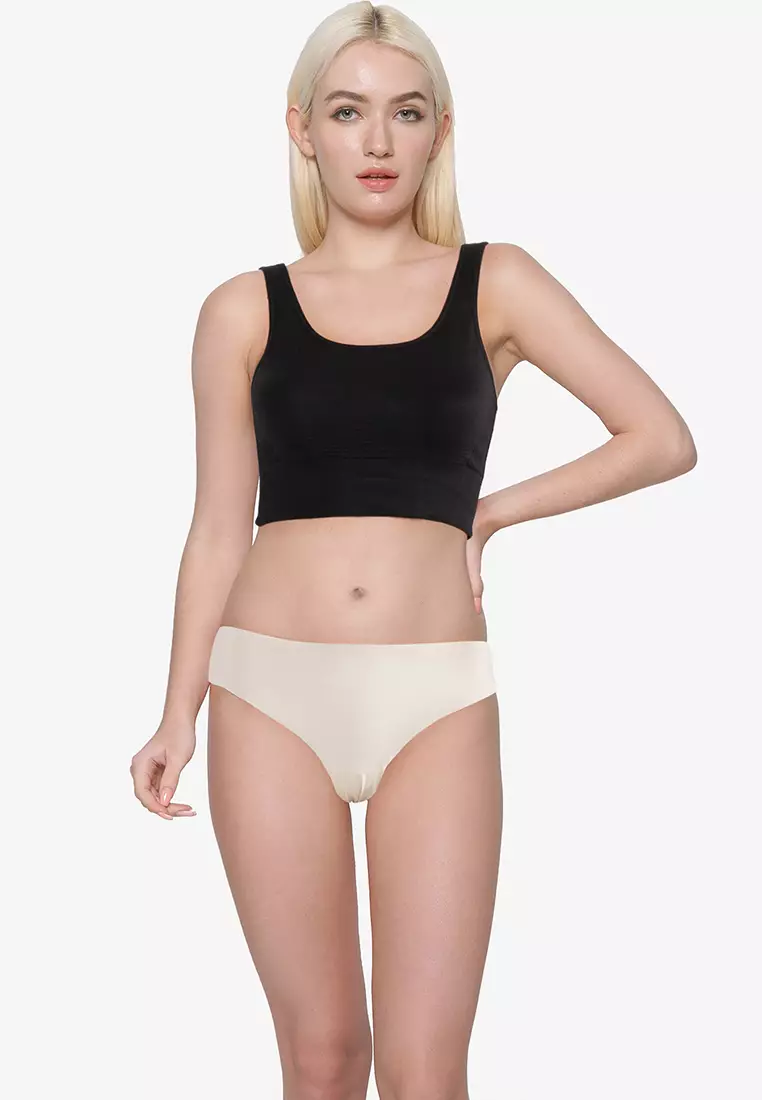 Vero Moda seamless high waisted thong in beige