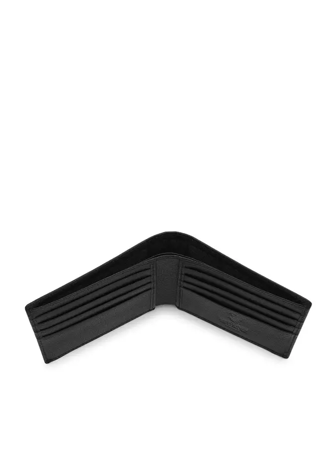 Genuine Leather RFID Short Wallet - Black