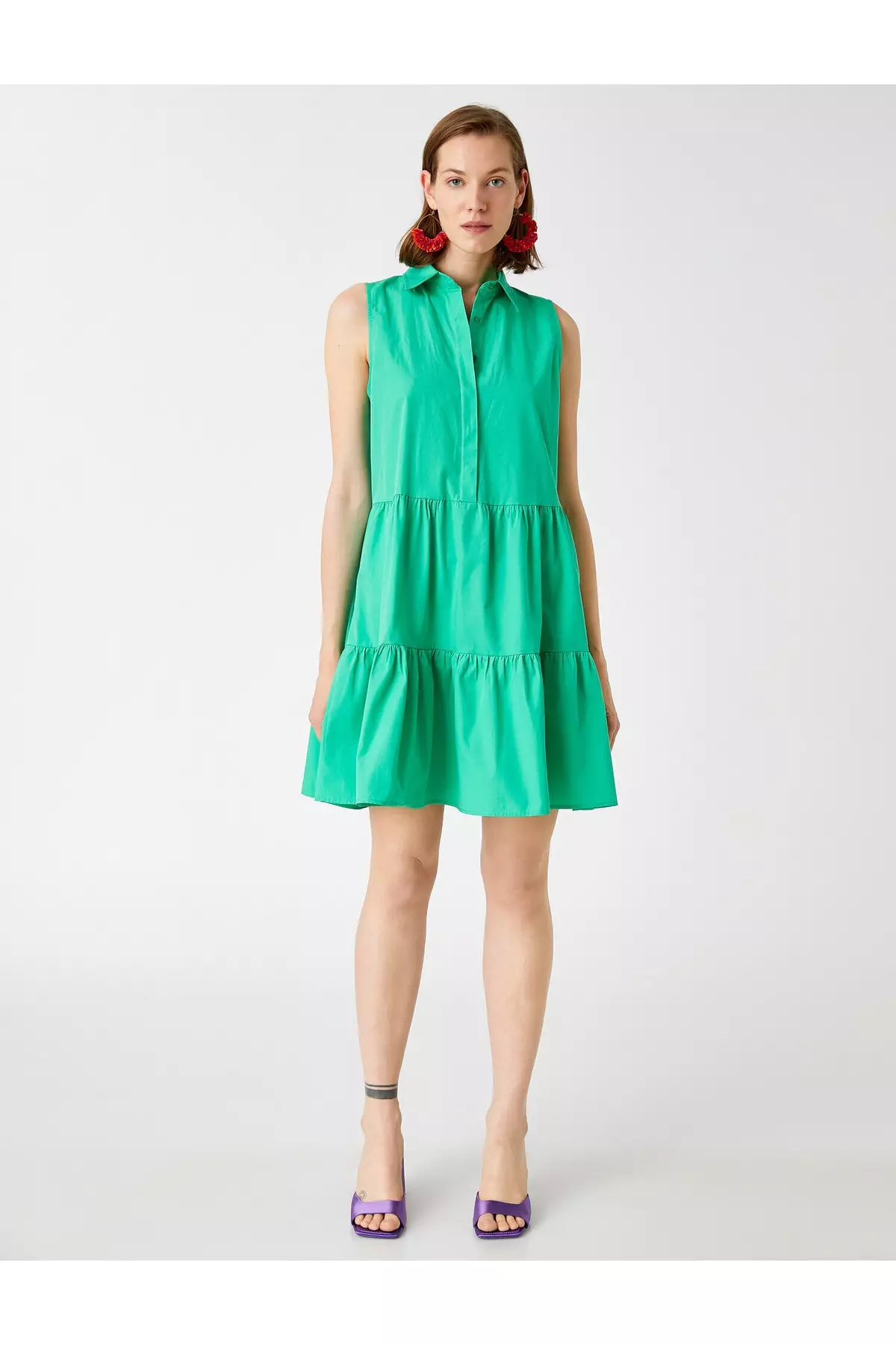 Sleeveless Mini Shirt Dress