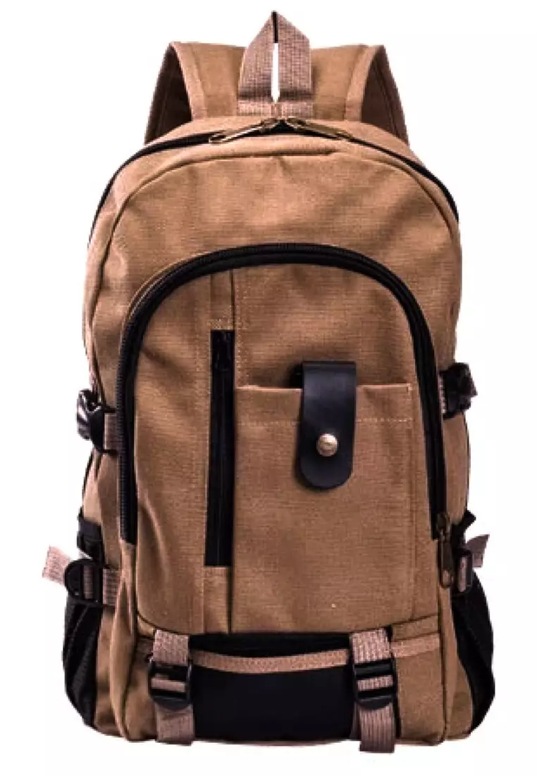 Victor Backpack Tas Ransel Pria Canvas Large Compartment Material Fabric ORIGINAL - Khaki