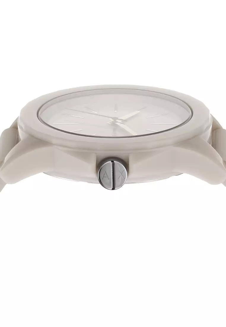 White armani discount exchange watch