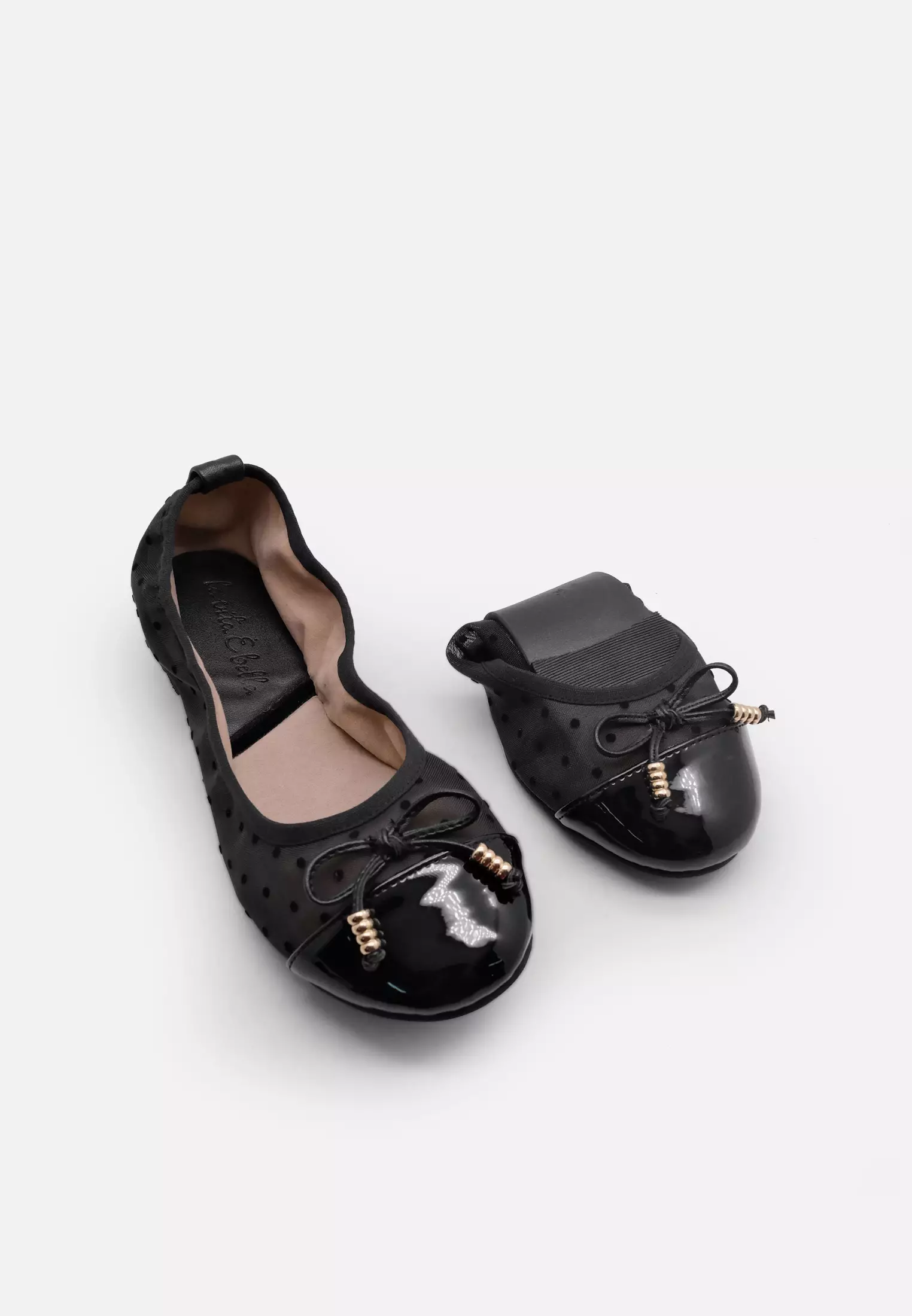 Polka Foldable Ballerina Flat Shoes