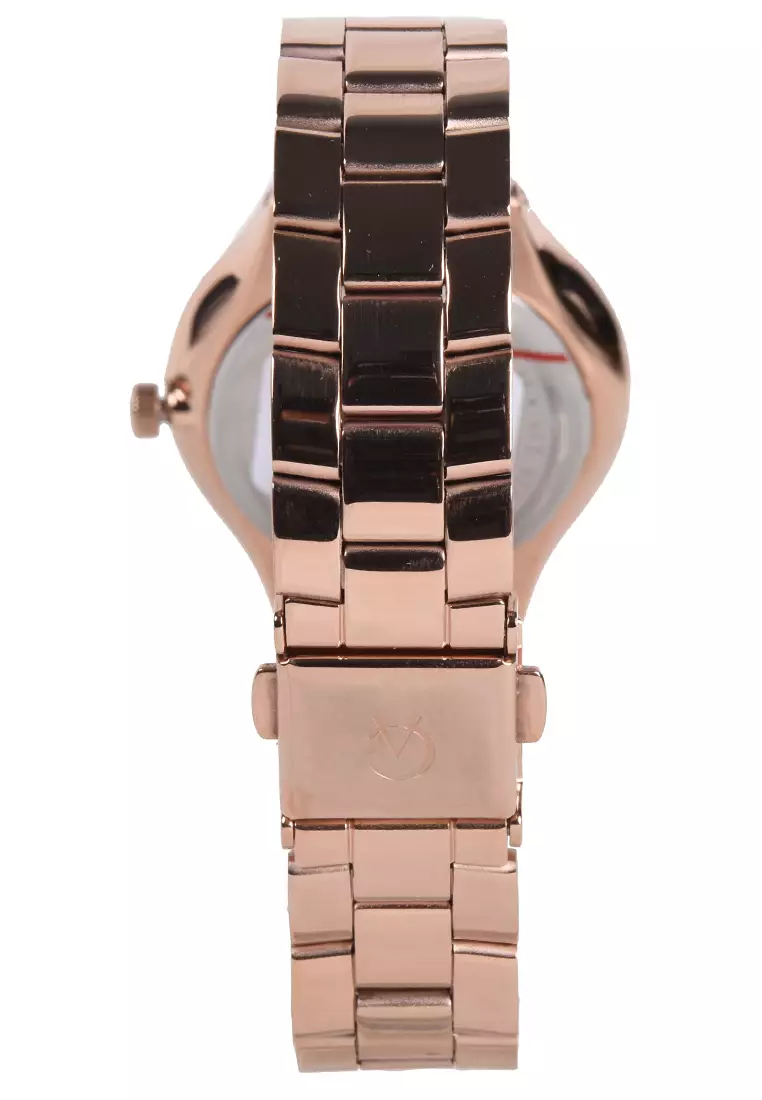 Alexandre Christie - Jam Tangan Wanita - Rosegold Blue - Stainless Steel Bracelet - 2931LHBRGBU