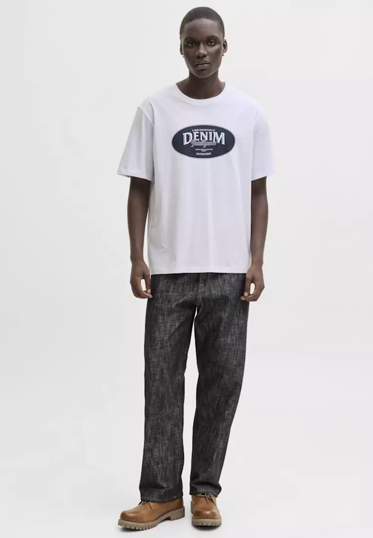 Short Sleeve Denim Crew Neck Tee