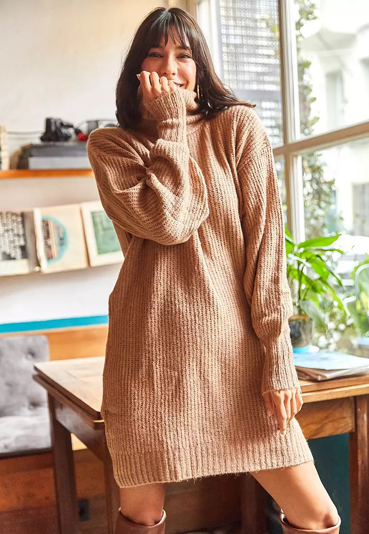 Turtleneck Knitted Dress