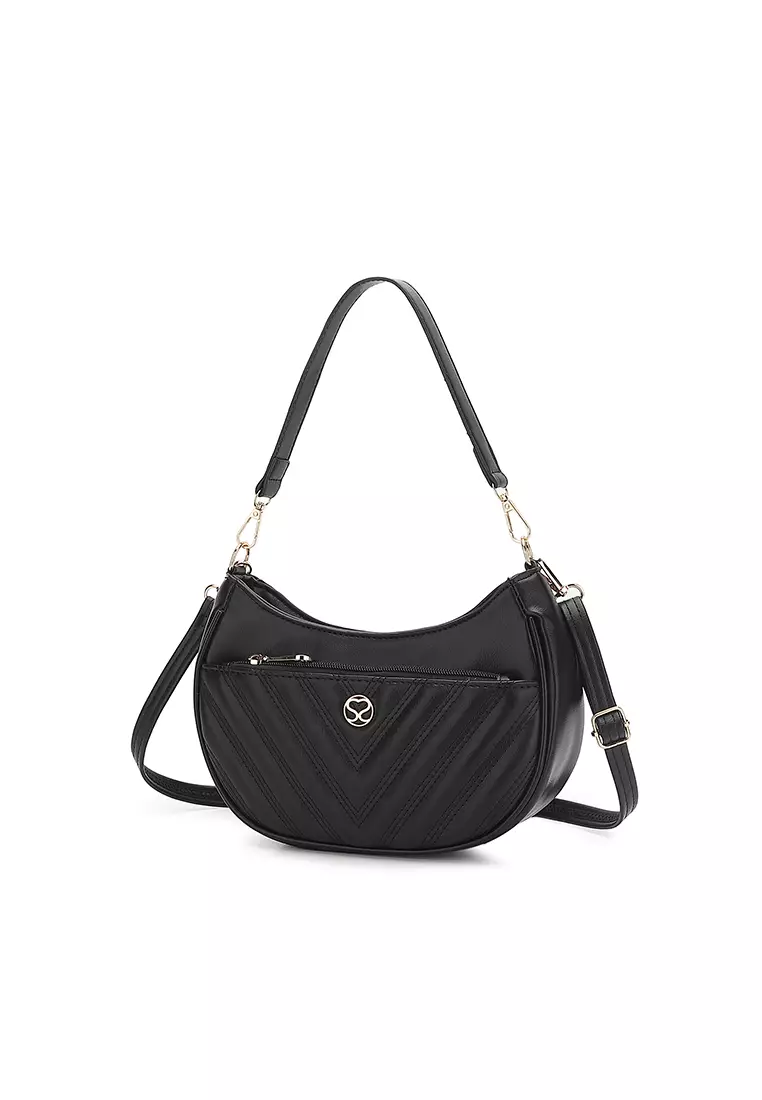 Women's Top Handle Bag / Sling Bag / Crossbody Bag / Shoulder Bag (Tas Tangan Wanita / Tas Selempang Wanita / Tas Bahu Wanita) - Hitam