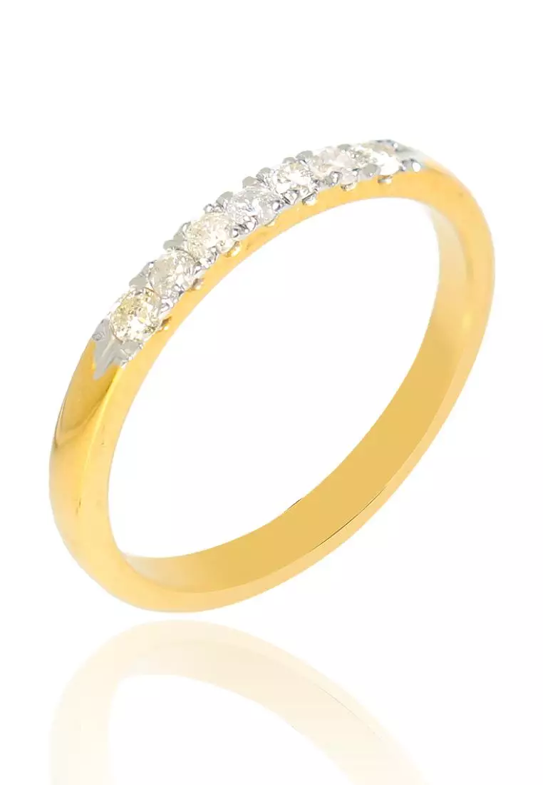 Buy DS Jewelry 14k-YG Seven Dia Half Eternity Ring 2025 Online | ZALORA ...