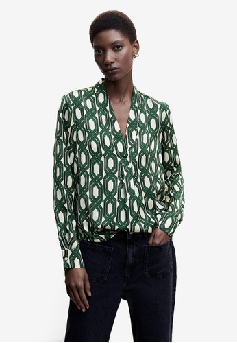 Mango Geometric-Print Blouse 2023 | Buy Mango Online | ZALORA Hong Kong