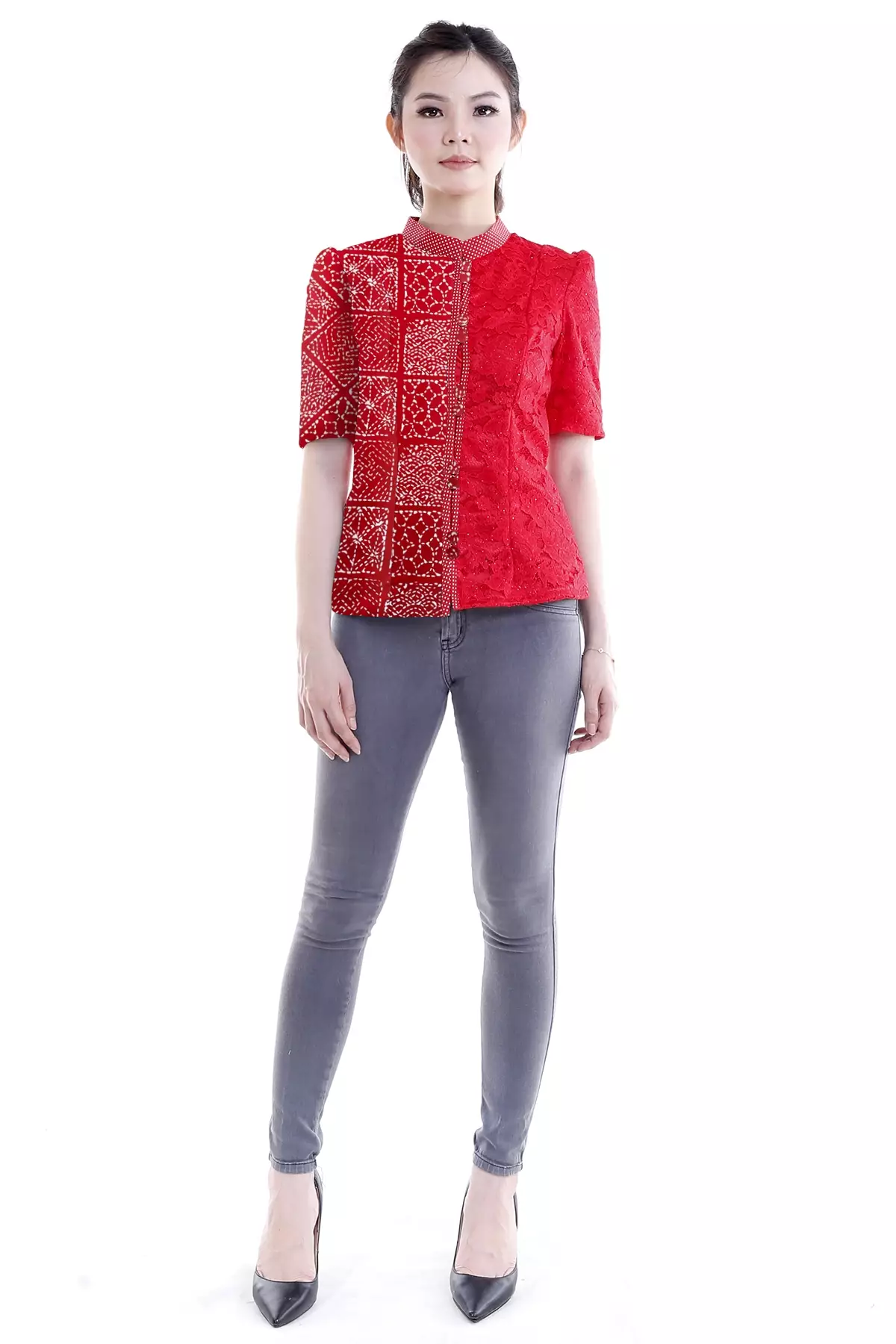 Bimala Batik Sashiko Merah Blouse