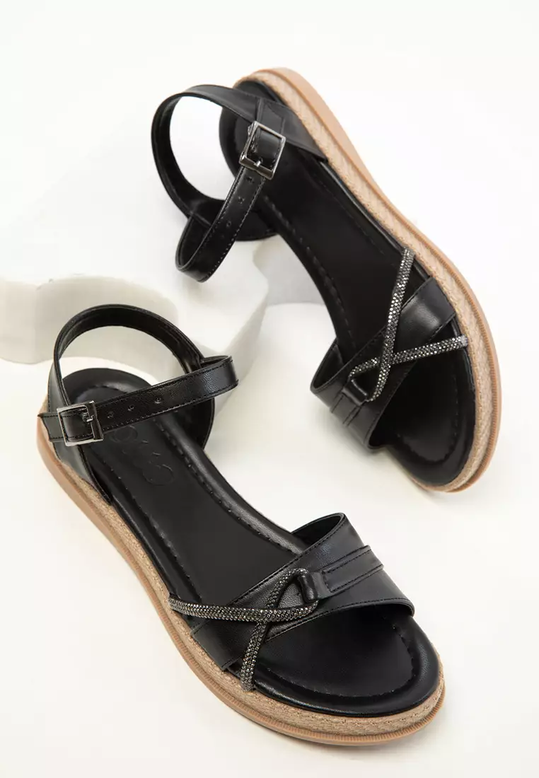 Black Women's Sandals 20393