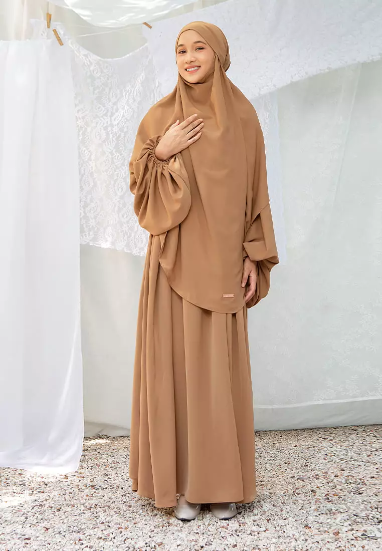 Mida Abaya Khimar Set Caramel (Lozy x Hamidah)