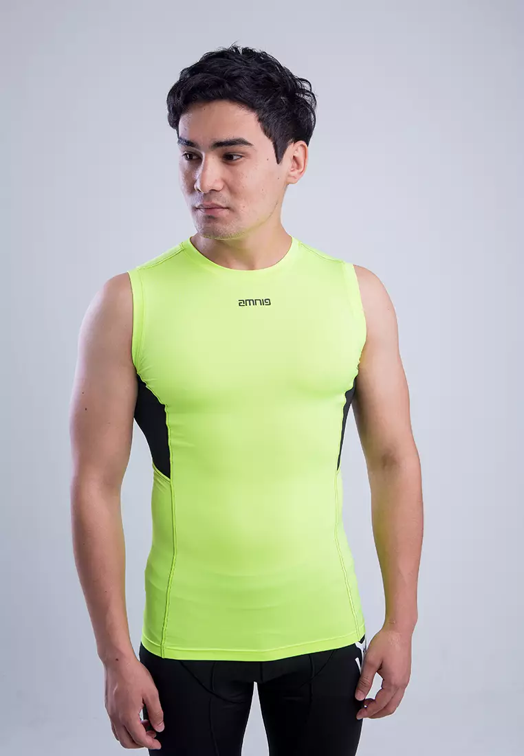 Buy AMNIG Men Ignite Compresion Sleeveless (Fuel Yellow) Online ...