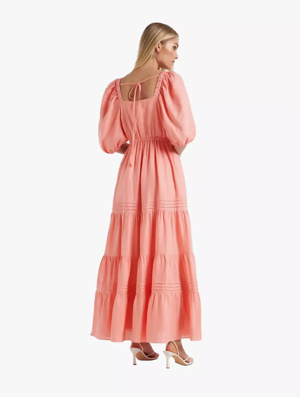 strapless open back dress Forever New pink floral maxi dress size 10  Anita V Fashion & Beauty