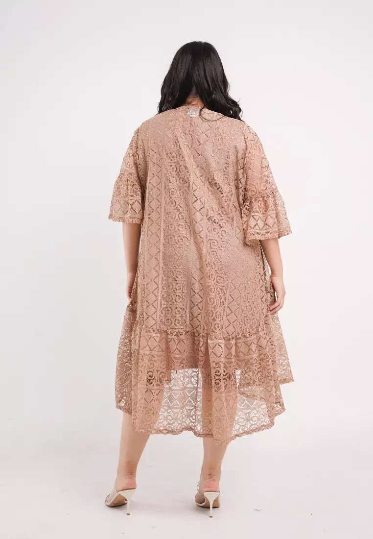 Plus Size Party Dress Aveline Gold