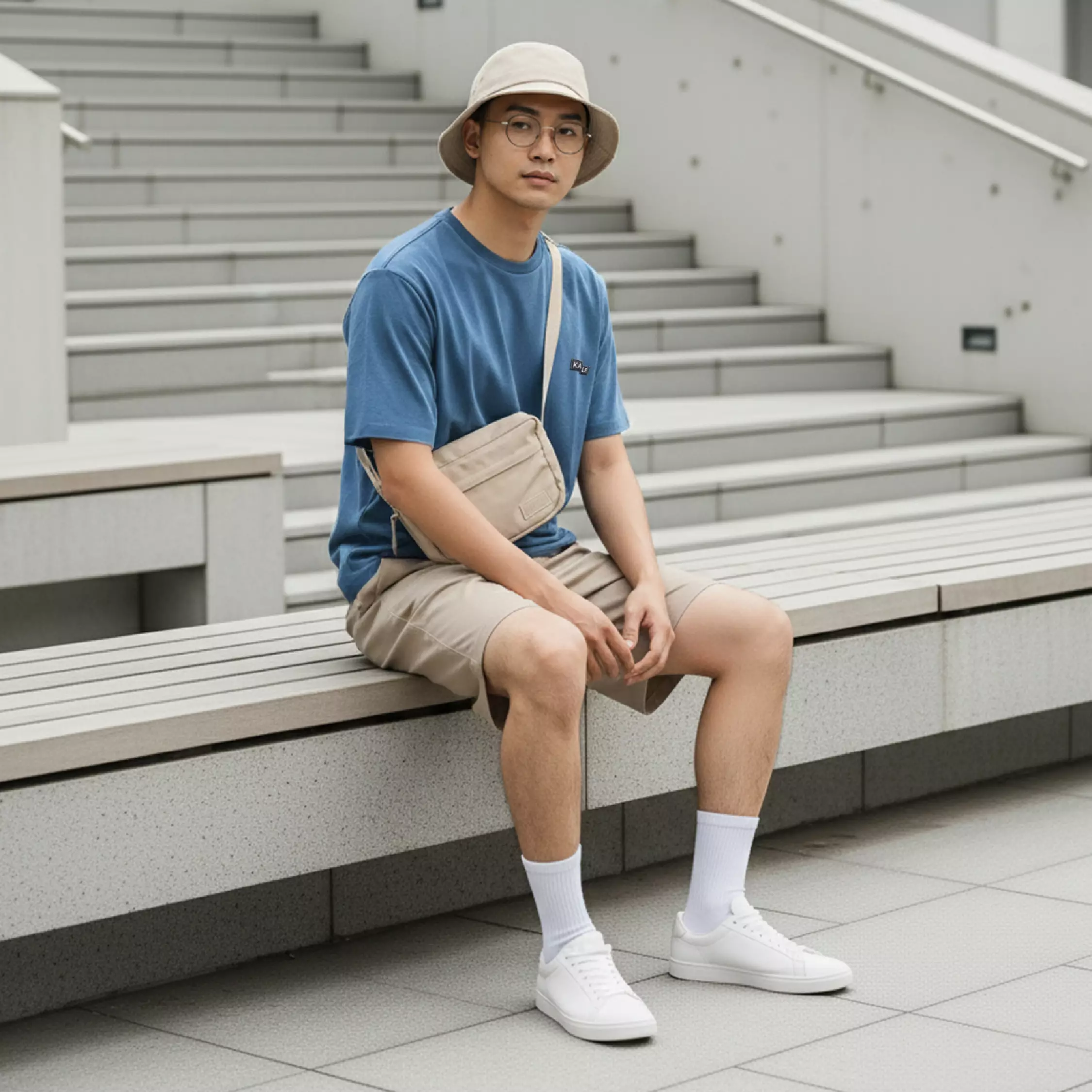 Kale PLUTO DENIM T-shirt Cotton Cloudy Boxy Fit - Kaos Korea - Atasan Kaos Pria - Kaos Basic Pria