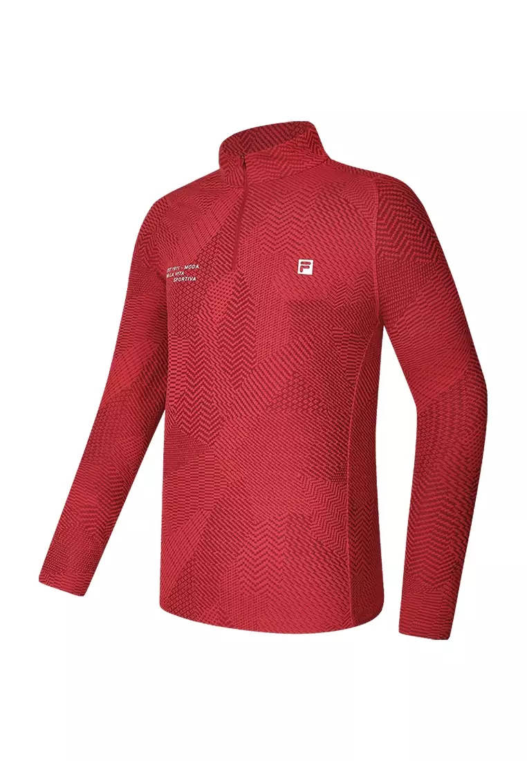 Red black and white fila shirt shop
