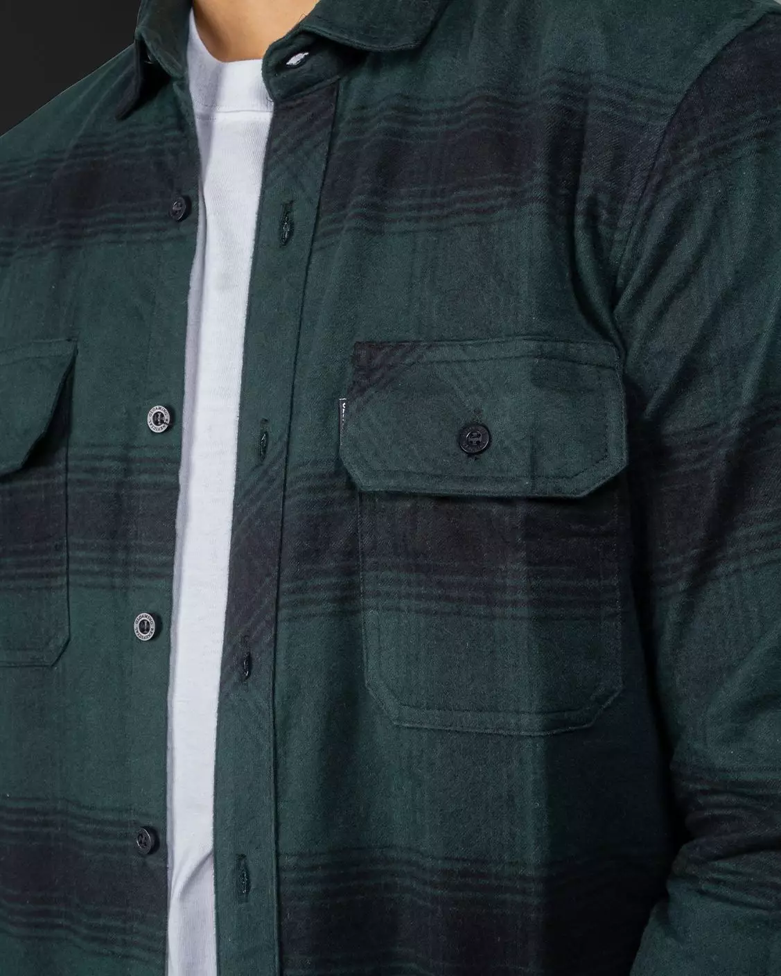 Gloaming Kemeja Flanel Veterano Unisex Panjang Versatile