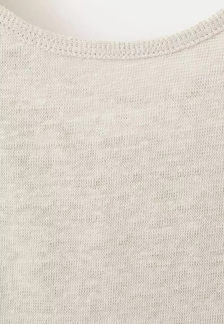 Linen Top With Scoop Neckline